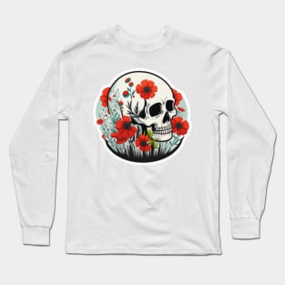 Jungle Skull Illustration Long Sleeve T-Shirt